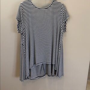 Black and White top with low back.